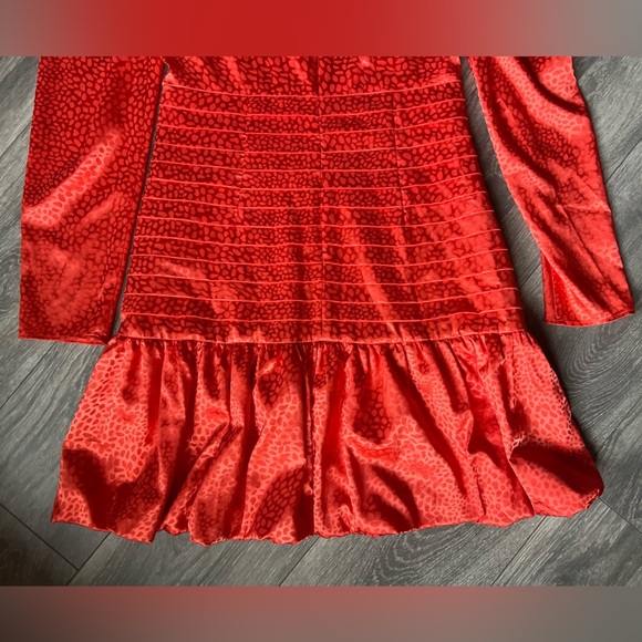 ONE33 Social Long Sleeve Jacquard Keyhole Mini Dress Size 8 - Picture 14 of 16